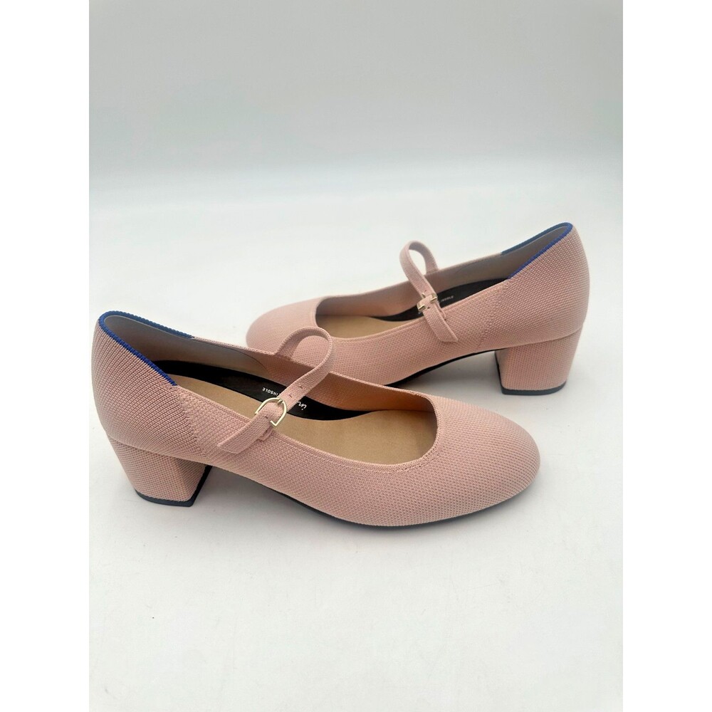 Rothy's Mary Jane Pink Ballerina iKnit Block Pumps Sustainable Sz 9 223-005 NWOT